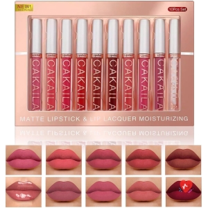 10 Colors Liquid Lipstick Matte Nude Set Velvet Long Lasting Non-stick Cup, Waterproof and Durable Lipstick (01)