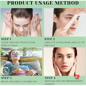 12 Sheet Masks, Korean Face Care with Natural Ingredients, Daily Care Beauty Mask, Hydration and Nourishing for All Skin Types, 25ML