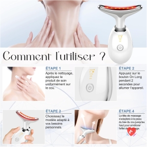 Appareil visage anti rides EMS Gua Sha chauffant 7 LED