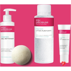 Eau Précieuse - My Essential 3 Face Care Kit - Purifying Lotion - Cleansing Gel - Anti-Bleach Care + 1 Free Konjac Sponge