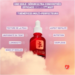 Erborian - Skin Therapy - Sérum ou Huile de Nuit Visage Multi-perfecteur au 17 Super Ingrédients – Sérum pour tous types de peaux - Soin cosmétique Coréen