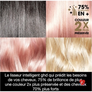 ghd - Lisseur cheveux ghd Platinum+ - Fer à lisser professionnel - Lisse en un passage sans chaleur extrême, 75% plus brillants, 70% plus forts - Lisseur boucleur idéal cheveux colorés/abîmés