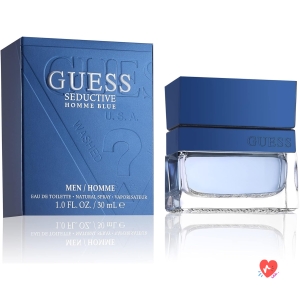 GUESS Seductive Blue, Eau de Toilette pour Homme, Parfum Oriental Boisé, Senteur Fraîche et Épicée, Longue Durée