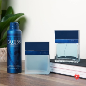 GUESS Seductive Blue, Eau de Toilette pour Homme, Parfum Oriental Boisé, Senteur Fraîche et Épicée, Longue Durée