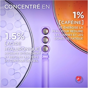 L'Oréal Paris - Eye Serum - Anti-Wrinkle, Anti-Puffiness & Concealer - With Pure Hyaluronic Acid and Caffeine - Innovative Triple-Ball Tip - Revitalift Filler - 20ml