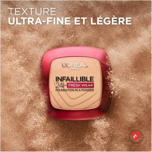 L'Oréal Paris - Long-lasting Powder Foundation - Waterproof - Infallible 24H Fresh Wear - Shade : Golden Beige (140) - 9 g