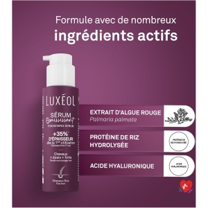 LUXEOL Thickening Serum without Rinsing - +35% Thickness from the First Use* - Proven Effectiveness - with Red Seaweed, Rice Protein & Hyaluronic Acid - Made in France - 100 ml