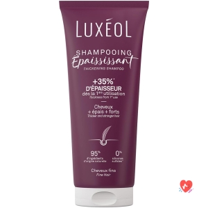 LUXÉOL - Thickening Shampoo - +35% Thickness from the first use* - Proven effectiveness - with Red Algae, Rice Protein & Hyaluronic Acid - Silicone-Free - Made in France - 200 ml