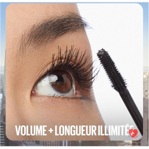 Maybelline New York Intense Volume Unlimited Length Mascara - Formula Enriched with Bamboo and Fiber Extracts - Sky High - Shade : Very Black - 5 ml