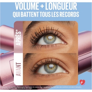 Maybelline New York Intense Volume Unlimited Length Mascara - Formula Enriched with Bamboo and Fiber Extracts - Sky High - Shade : Very Black - 5 ml