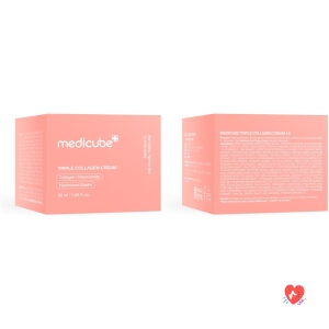 Medicube Triple Collagen & Hyaluronic Acid, Premium Elastin & Shea Butter - Anti Wrinkle & Moisturizing Face Cream - Skincare Coreen, 50ml