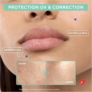 Mixa - Daily Anti-UV & Anti-Bleach Fluid - SPF 50+ - Very High Protection - Salicylic Acid and Niacinamides - Anti-pimples and Shine - Mattifying Effect - 40 ml