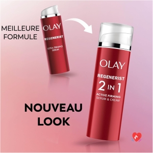 Olay Regenerist Day Cream & Serum. 2-in-1 Anti-Wrinkle + Firming with Niacinamide and Peptides. Renews, Firms, Moisturizes. Light Texture 50 ml