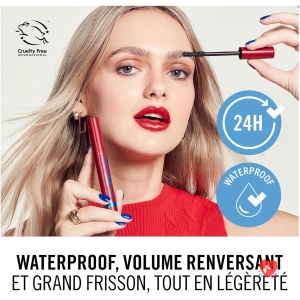 Rimmel London Wonder'Volume Thrill Seeker, 001 Black, Waterproof Mascara, Volumising Mascara, No Leaking, No Bundles, No Crumble, 24 Hour Last, 10 ml