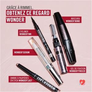 Rimmel Wonder Bond Bomb, 001 Black, Mascara, mascara allongeant, mascara sérum liant, ne coule pas, sans paquets, renforce les structures kératiniques, 11 ml
