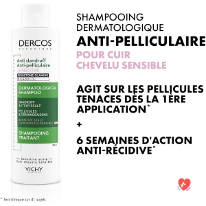 Vichy, Dercos, Anti-Dandruff Treatment Shampoo, Dandruff & Itching, Sensitive Scalp, 200 ml