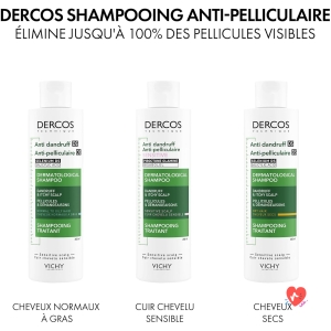 Vichy, Dercos, Anti-Dandruff Treatment Shampoo, Dandruff & Itching, Sensitive Scalp, 200 ml